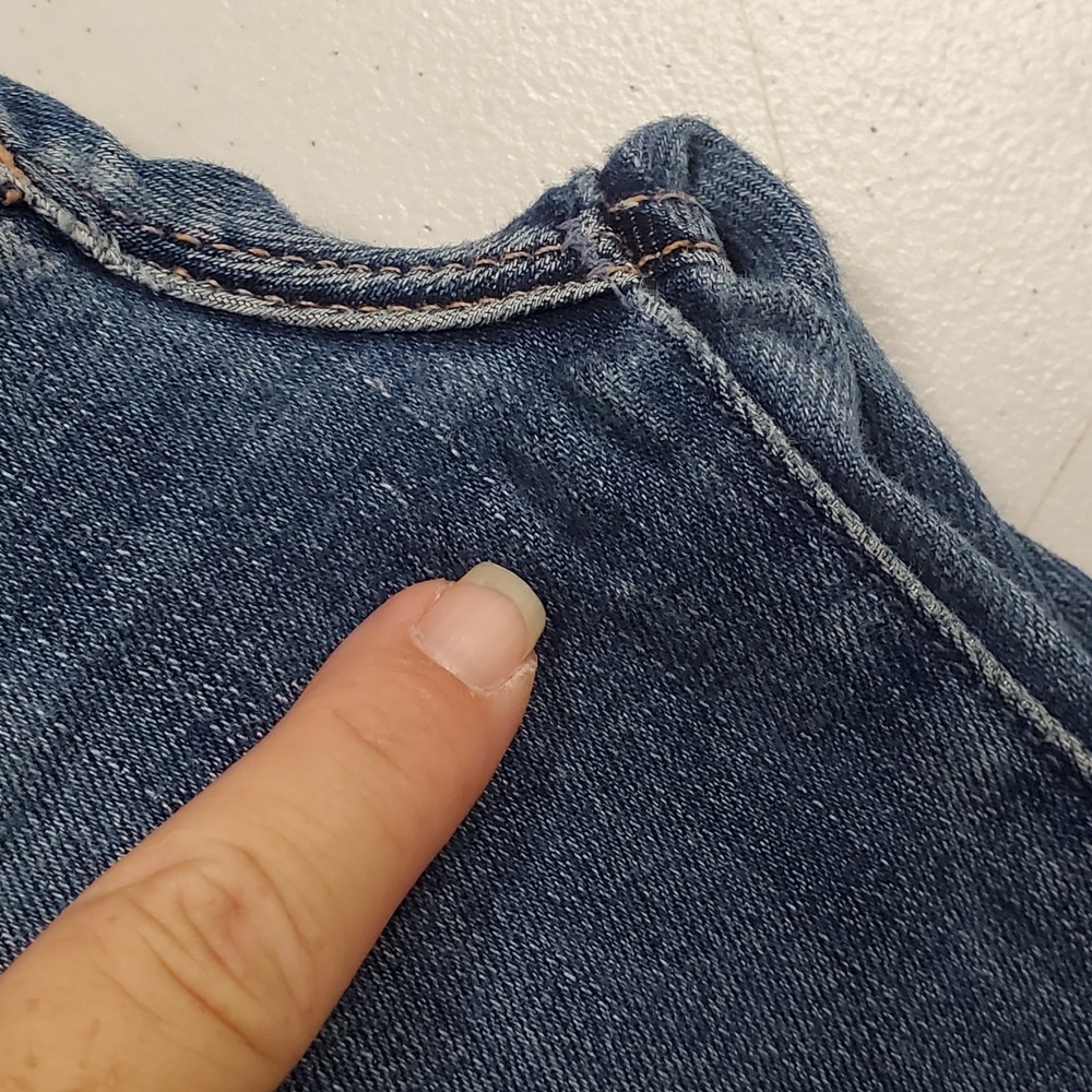 Mother Jeans Womens Insider Cropped Straight Fray Jeans Size 26 Blue Whiskered - Picture 11 of 14